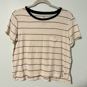 Women's American Eagle Short-Sleeve Striped Casual Tee